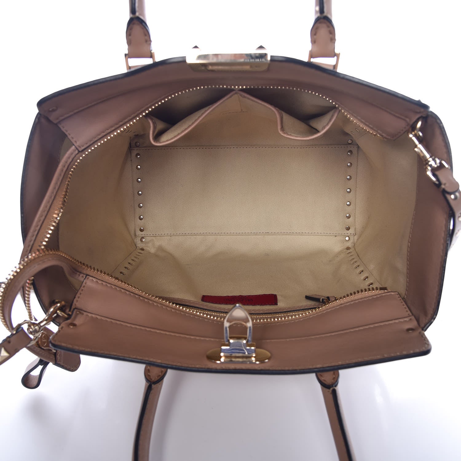 Valentino Garavani Vitello Rockstud Double Handle Tote Alpaca 6 of 13