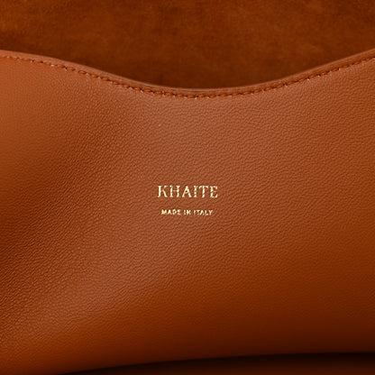Khaite Suede Calfskin Medium Lotus Tote Caramel 7 of 10