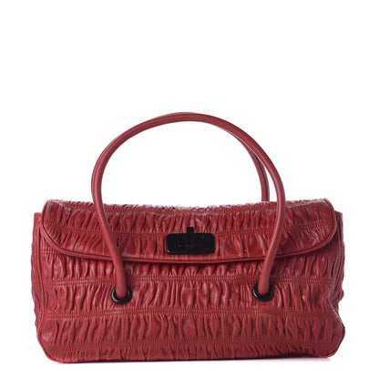 Prada Capretto Gaufre Flap Bag Rosso 1 of 10