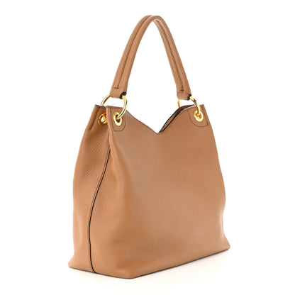 Prada Vitello Phenix Embossed Logo Hobo Caramel 3 of 10