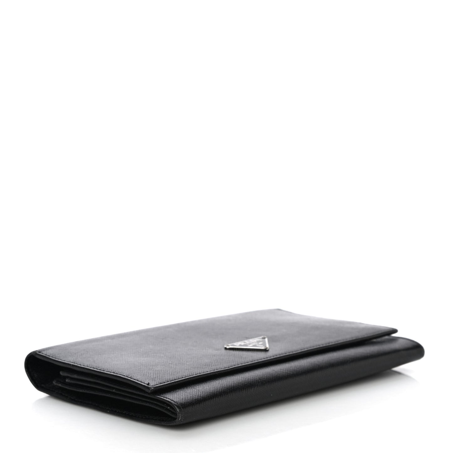 Saffiano Triangle Flap Wallet Black