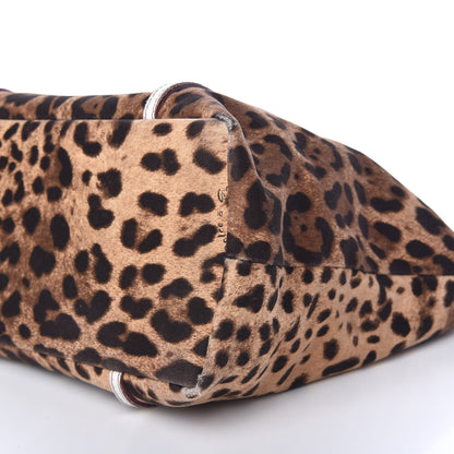 Dolce & Gabbana Canvas Leopard Print Medium Tote White 8 of 8