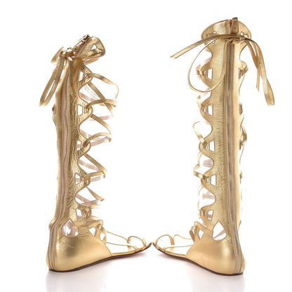 Chanel Metallic Lambskin Gladiator Sandals 38 Gold 4 of 8