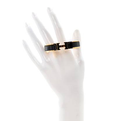 Hermes Enamel Narrow Clic Clac H Bracelet PM Black 2 of 5