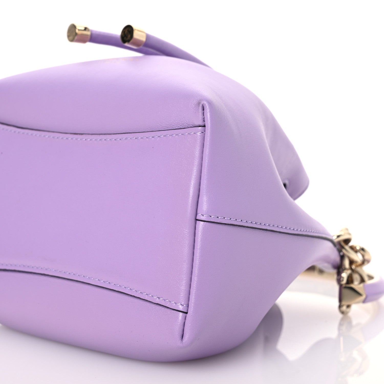 Jimmy Choo Smooth Shiny Calfskin Bon Bon Bucket Bag Wisteria 9 of 9