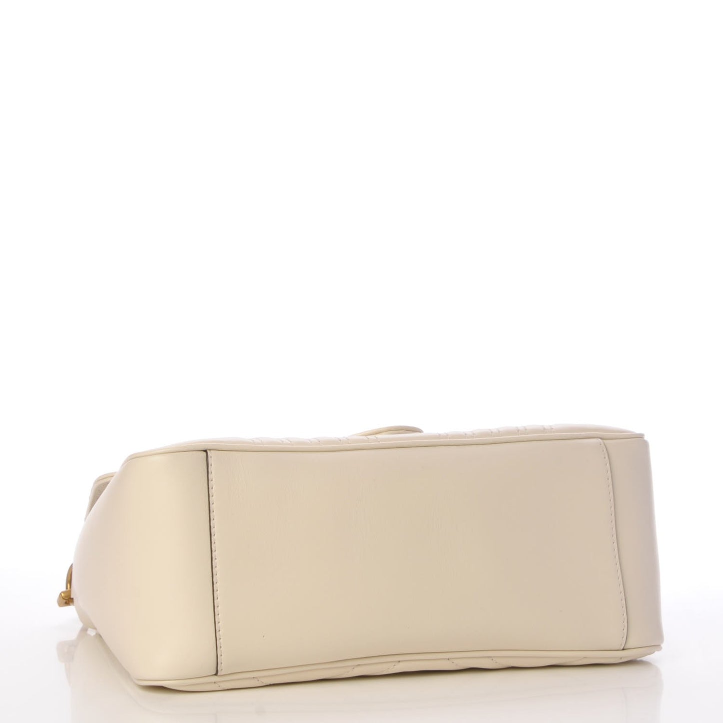 Calfskin Matelasse Small GG Marmont Top Handle Shoulder Bag White