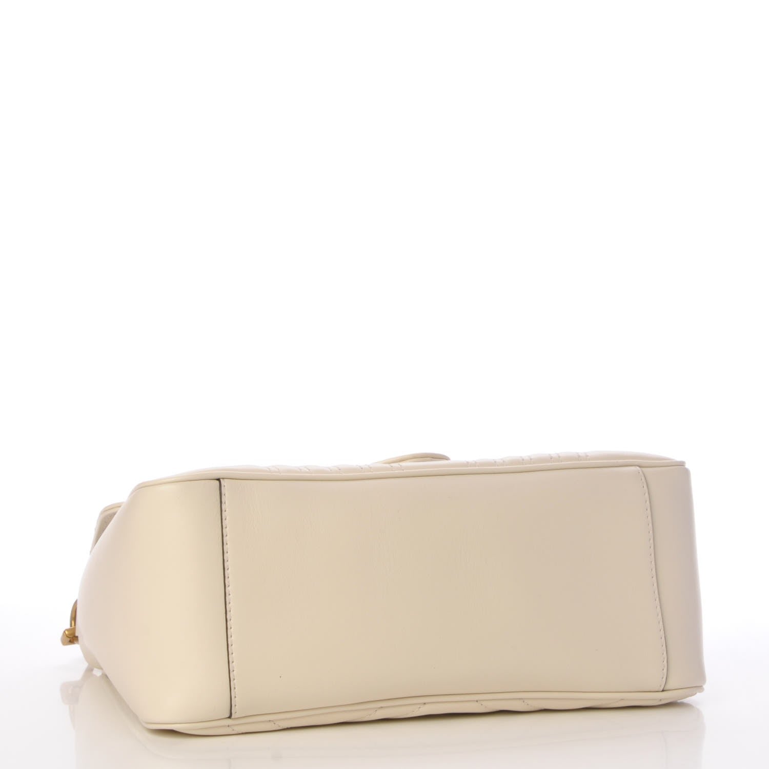 Gucci Calfskin Matelasse Small GG Marmont Top Handle Shoulder Bag White 4 of 7