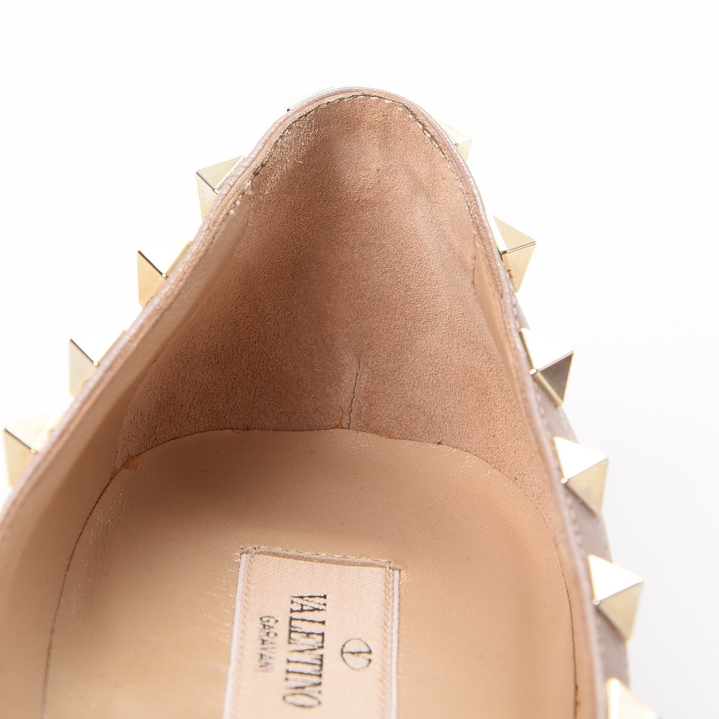 Nappa Rockstud Ballerina Flats 40 Poudre