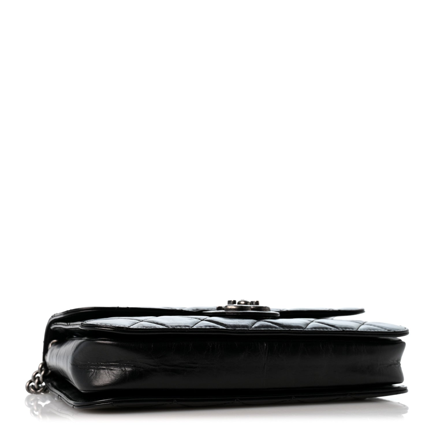 Chanel Glazed Calfskin Quilted Medium Perfect Edge Flap Black 3 of 12