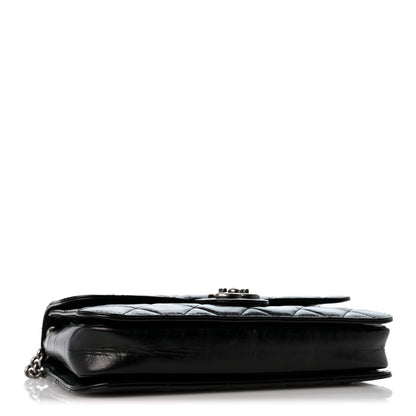 Chanel Glazed Calfskin Quilted Medium Perfect Edge Flap Black 3 of 12