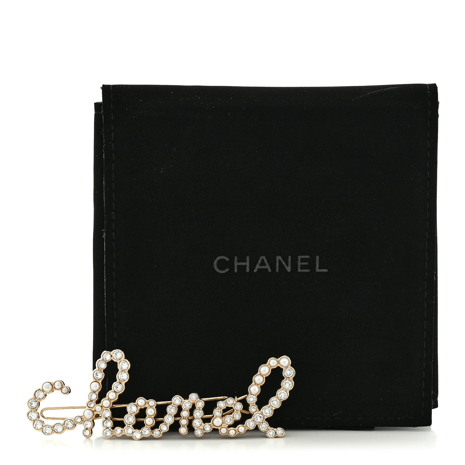 Chanel Metal Glass Swirling Pearls Hair Clip Gold 4 of 4