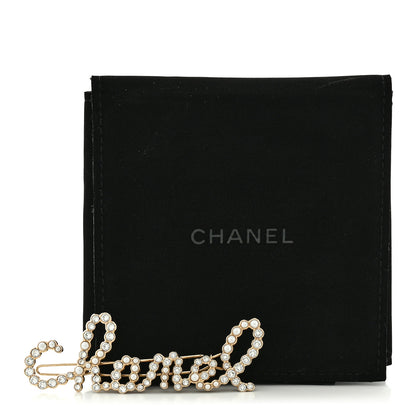 Chanel Metal Glass Swirling Pearls Hair Clip Gold 4 of 4