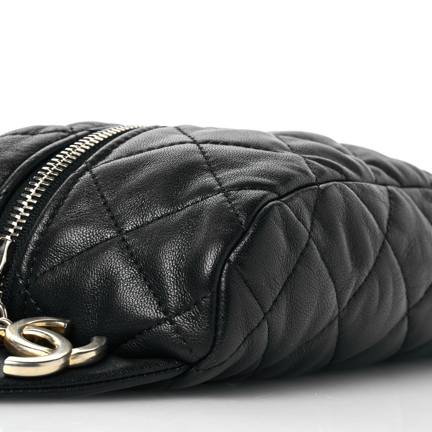 Chanel Lambskin Quilted Linked In Waist Bag Black 9 of 11