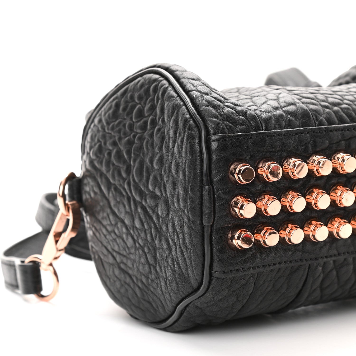 Alexander Wang Pebbled Lambskin Mini Rockie Black Rose Gold Hardware 8 of 10