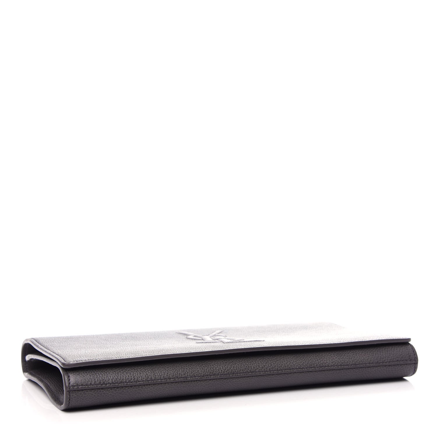 Saint Laurent Calfskin Monogram Large Belle De Jour Clutch Gray 4 of 6