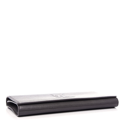 Saint Laurent Calfskin Monogram Large Belle De Jour Clutch Gray 4 of 6