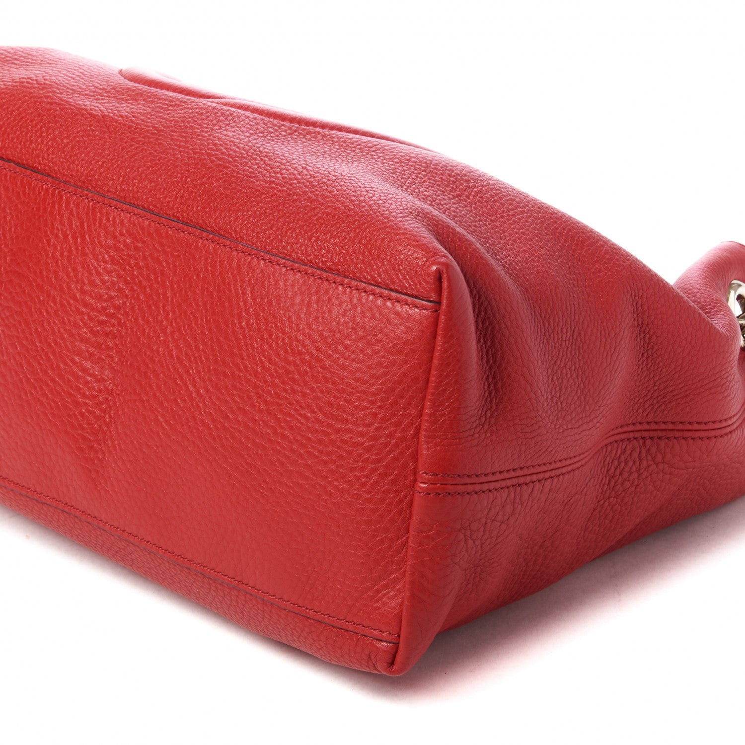 Gucci Pebbled Calfskin Medium Soho Chain Shoulder Bag Tabasco Red 4 of 8