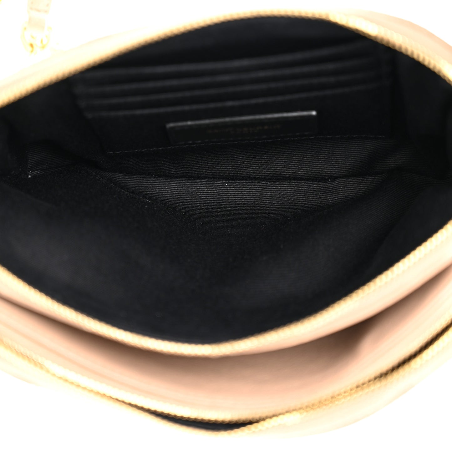 Grained Lambskin Quilted Mini Becky Double Zip Bag Natural Tan
