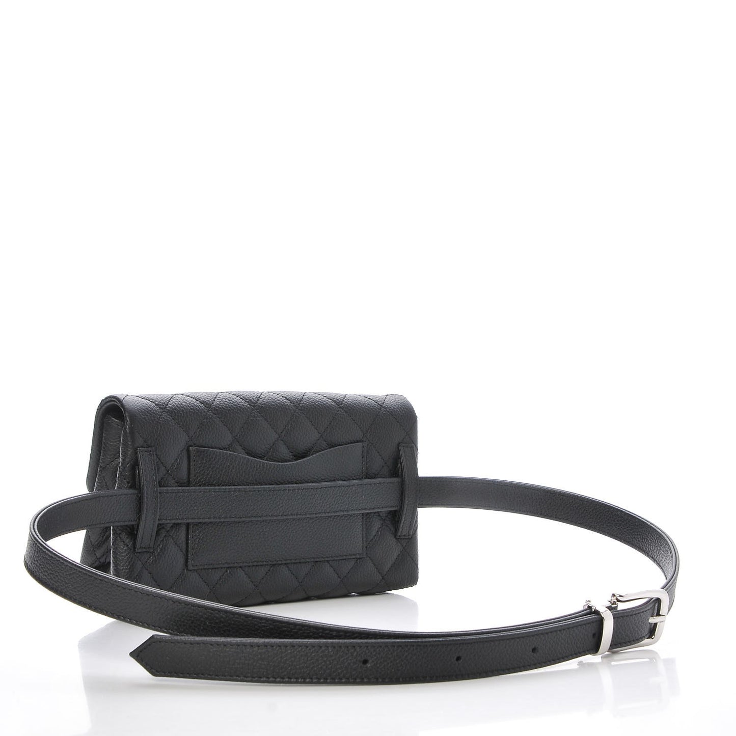 Grained Calfskin Quilted 2.55 Reissue Flap Belt Bag Clutch Black
