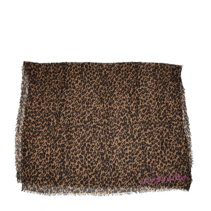 Louis Vuitton Cashmere Silk Leopard Etole Stole Marron 5 of 5