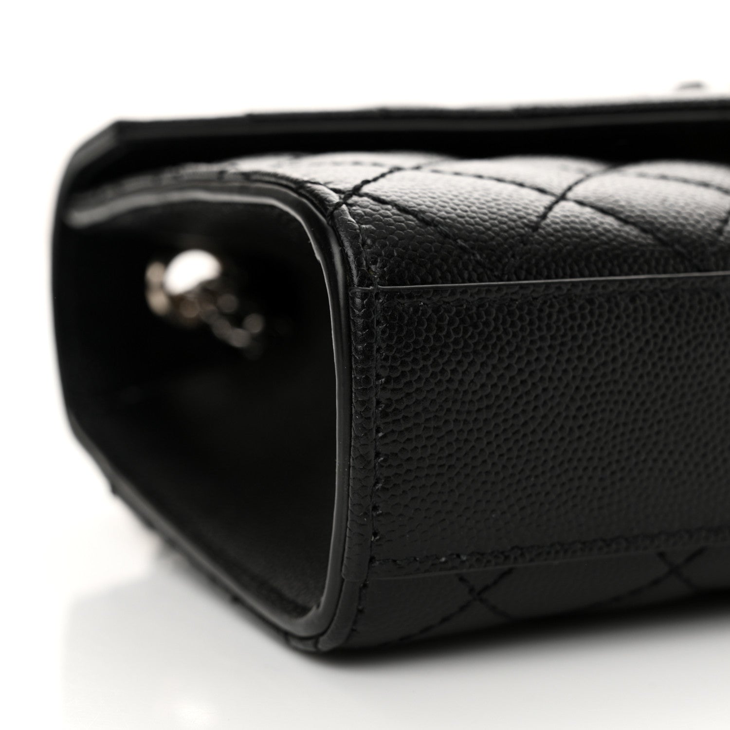 Saint Laurent Grain De Poudre Textured Mixed Matelasse Triquilt Small Monogram Satchel Black 9 of 10