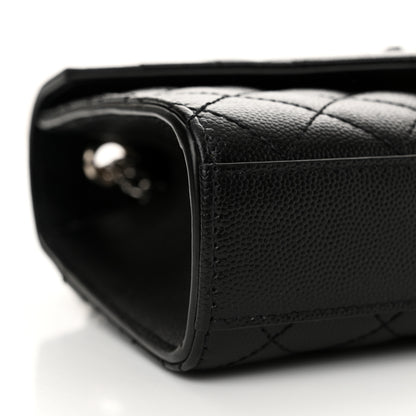 Saint Laurent Grain De Poudre Textured Mixed Matelasse Triquilt Small Monogram Satchel Black 9 of 10