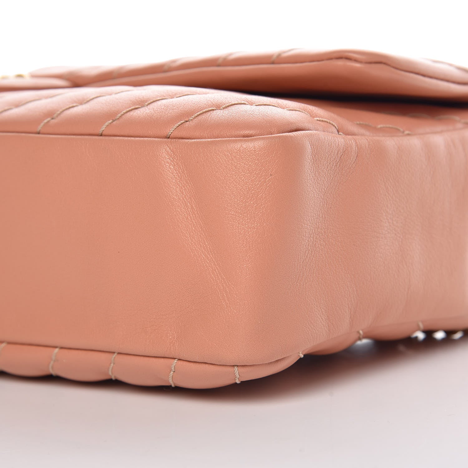 Chanel Calfskin Surpique Chevron Large Flap Pink 6 of 9