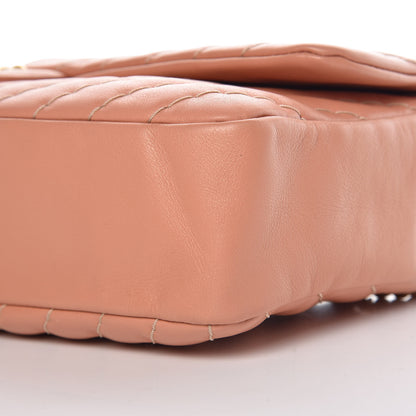 Chanel Calfskin Surpique Chevron Large Flap Pink 6 of 9