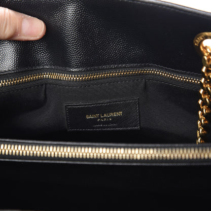 Saint Laurent Grain De Poudre Matelasse Chevron Monogram Shopping Bag Black 8 of 18