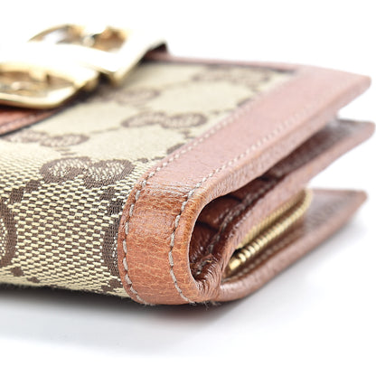 Gucci Monogram Buckle Compact Wallet Brown 13 of 16