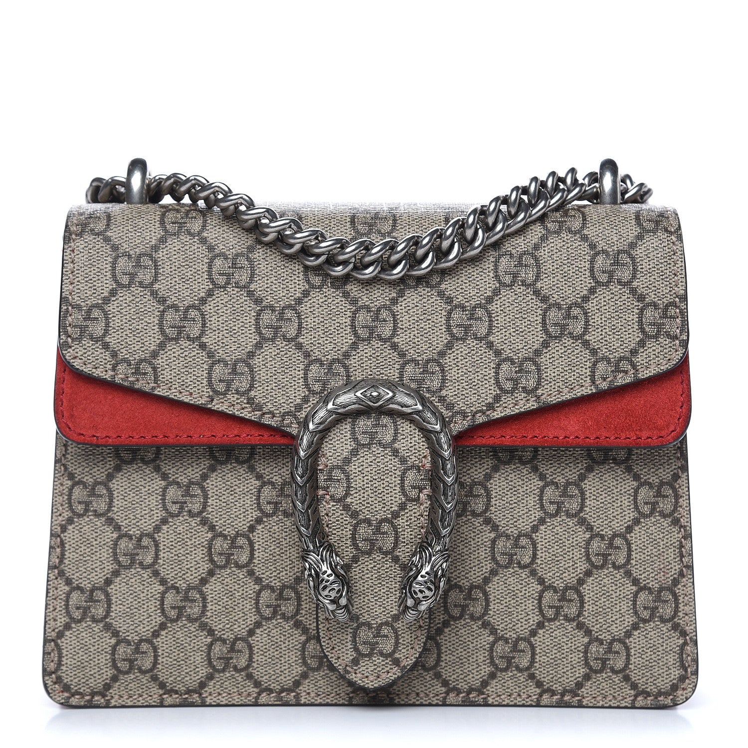 Gucci GG Supreme Monogram Mini Dionysus Shoulder Bag Hibiscus Red 1 of 13