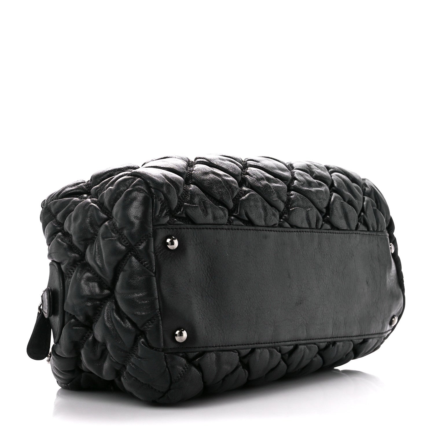 Chanel Calfskin Bubble Quilt Bowler Black 4 of 12