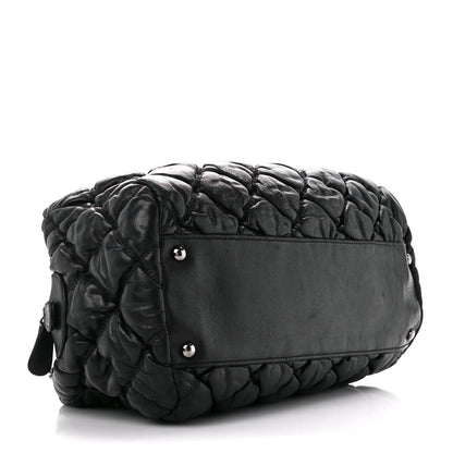 Chanel Calfskin Bubble Quilt Bowler Black 4 of 12