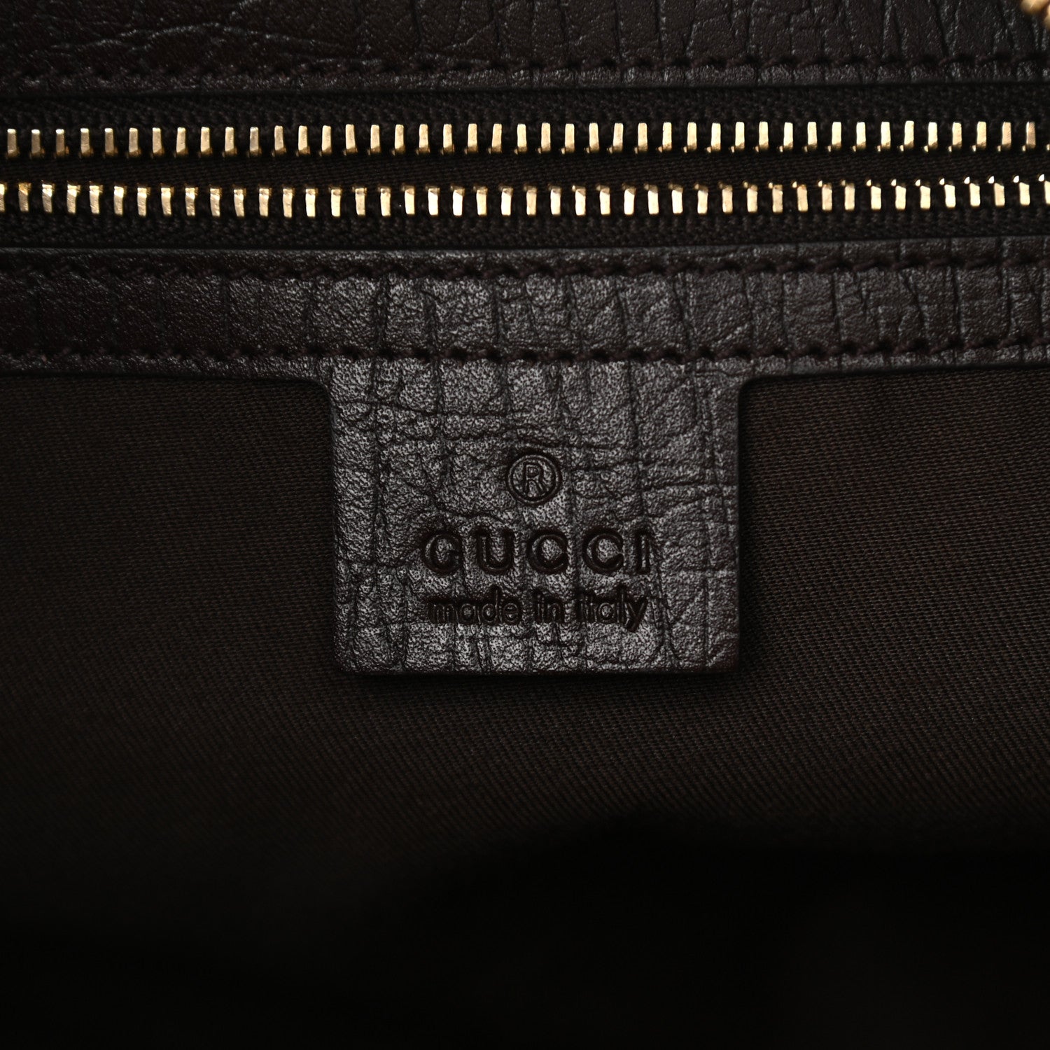 Gucci Monogram Medium Horsebit Chain Hobo Dark Brown 6 of 10