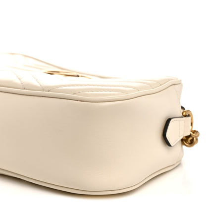 Gucci Calfskin Matelasse Small GG Marmont Chain Shoulder Bag White 11 of 12