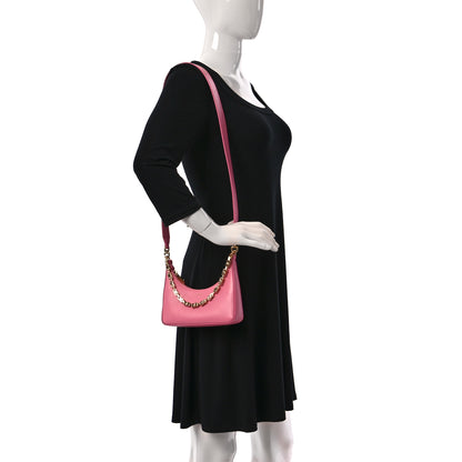 Givenchy Smooth Calfskin Mini Moon Cut Out Shoulder Bag Bright Pink 2 of 9