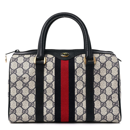 Gucci Monogram Vintage Web Boston Navy 1 of 12