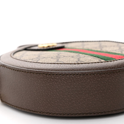 Gucci GG Supreme Monogram Web Mini Ophidia Round Shoulder Bag Brown 10 of 12