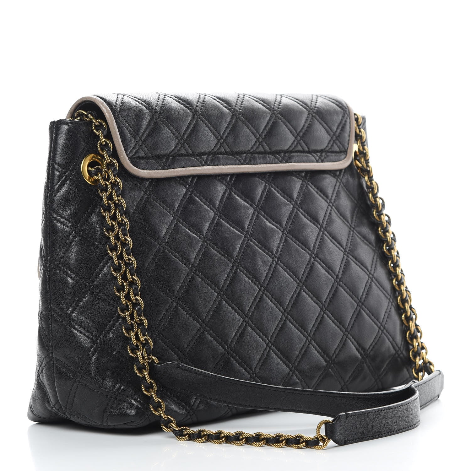 Marc Jacobs Lambskin Quilted Large Baroque Single Flap Bag Black 3 of 9