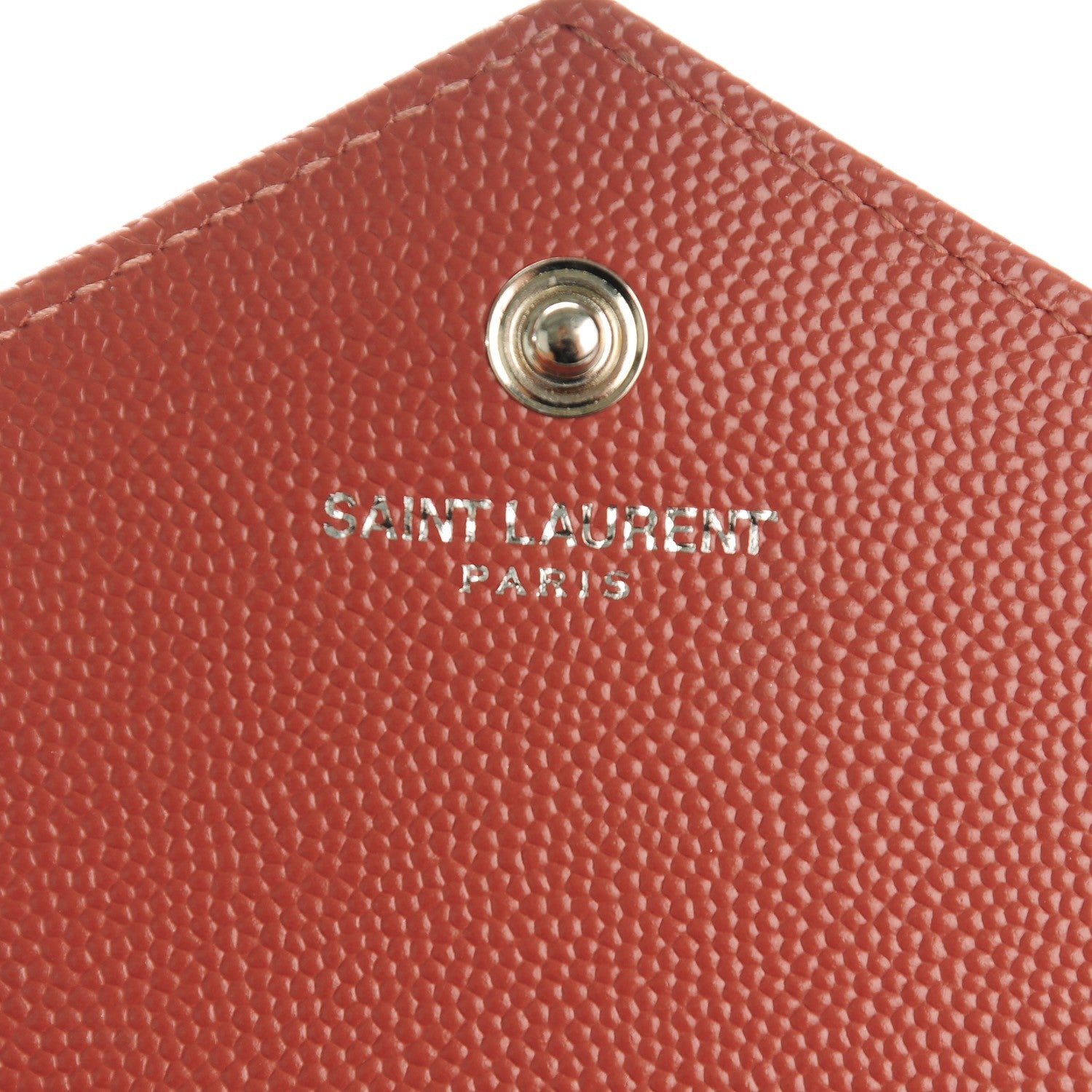 Saint Laurent Grain De Poudre Matelasse Chevron Monogram Chain Wallet Blush Fonce 6 of 8