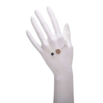 Hermes Sterling Silver 18K Rose Gold Confettis Bracelet SH 2 of 8
