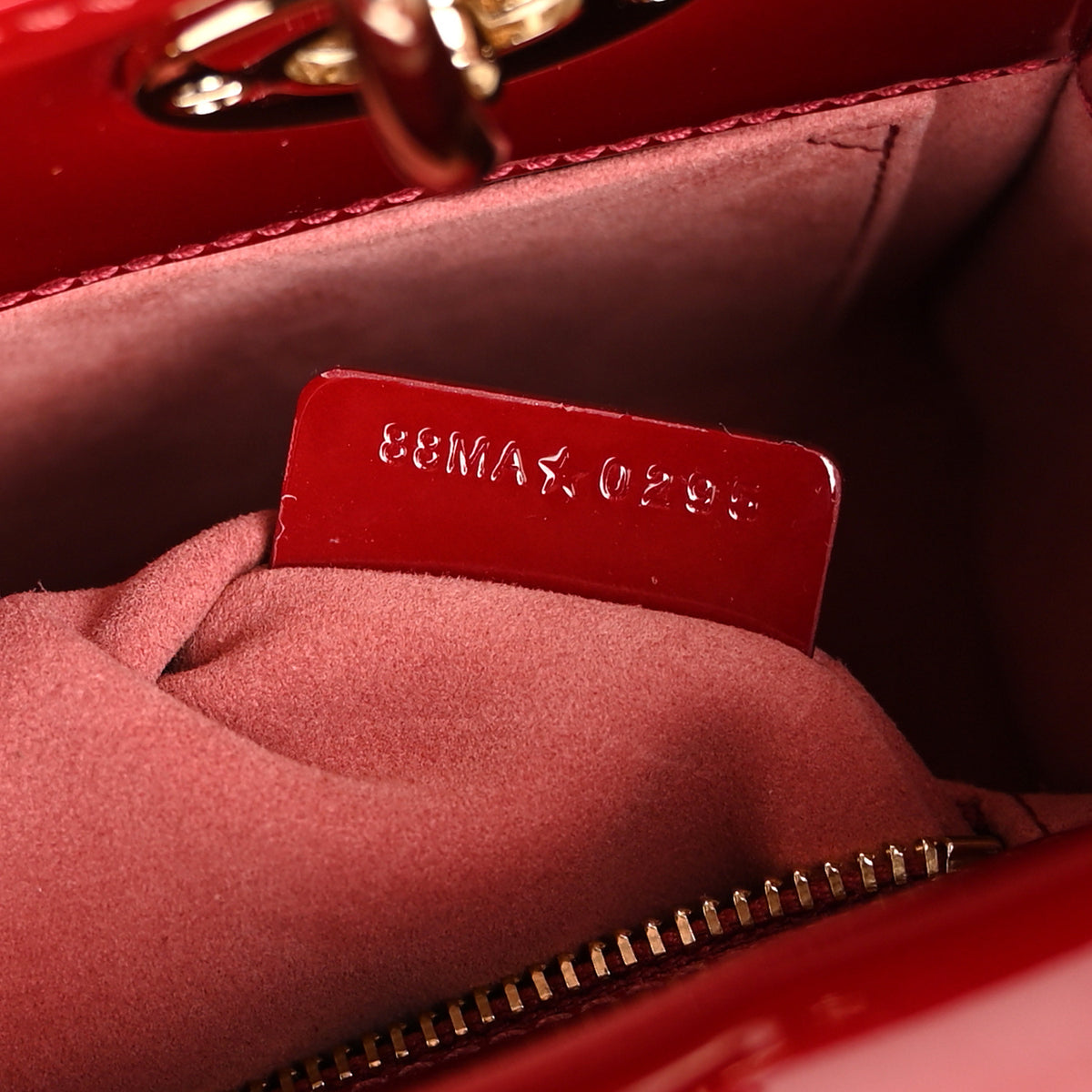 Patent Cannage Small My ABCDior Lady Dior Cherry Red