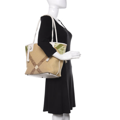 Burberry Canvas Mega Check Tote Beige 2 of 10