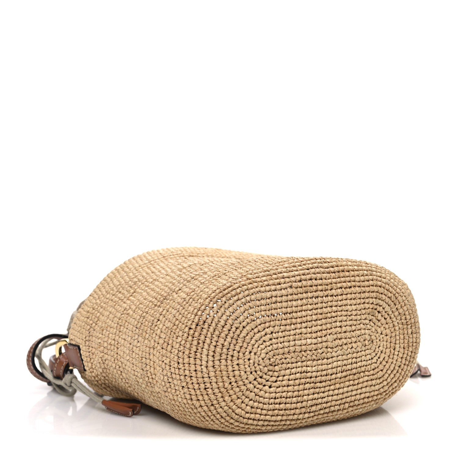 Loewe Calfskin Raffia Bucket Bag Natural Tan 4 of 11