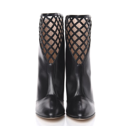 Gucci Plume Calfskin Damir Lattice Cutout Boots 39.5 Black 2 of 9