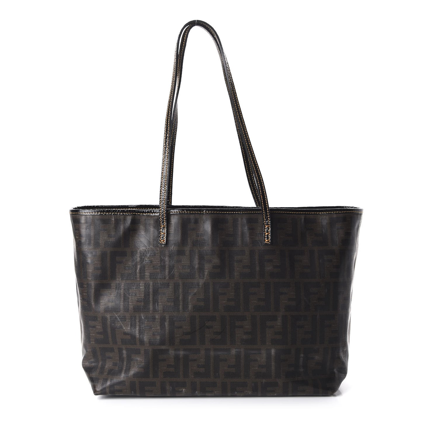Zucca Spalmati Matrioska Small Roll Tote Tobacco Black