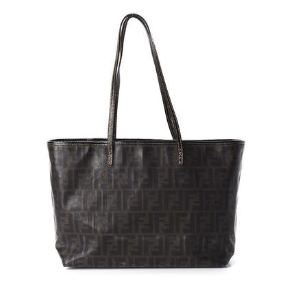 Fendi Zucca Spalmati Matrioska Small Roll Tote Tobacco Black 1 of 9