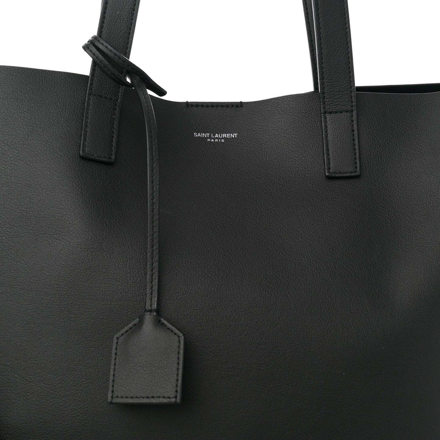 Calfskin Bold Shopping Tote Black
