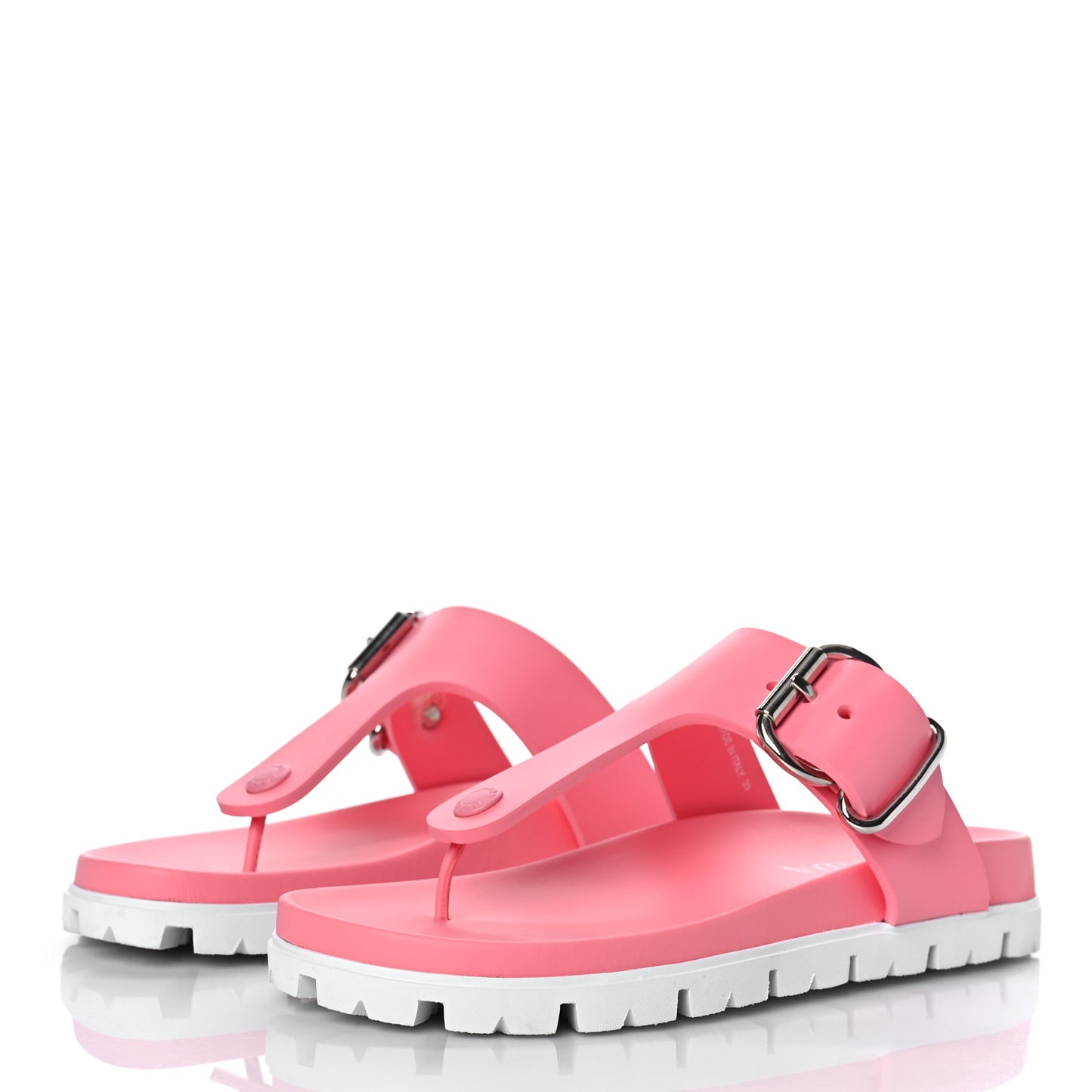 EVA Rubber Buckled Lug Sole 20mm Thong Sandals 39 Begonia