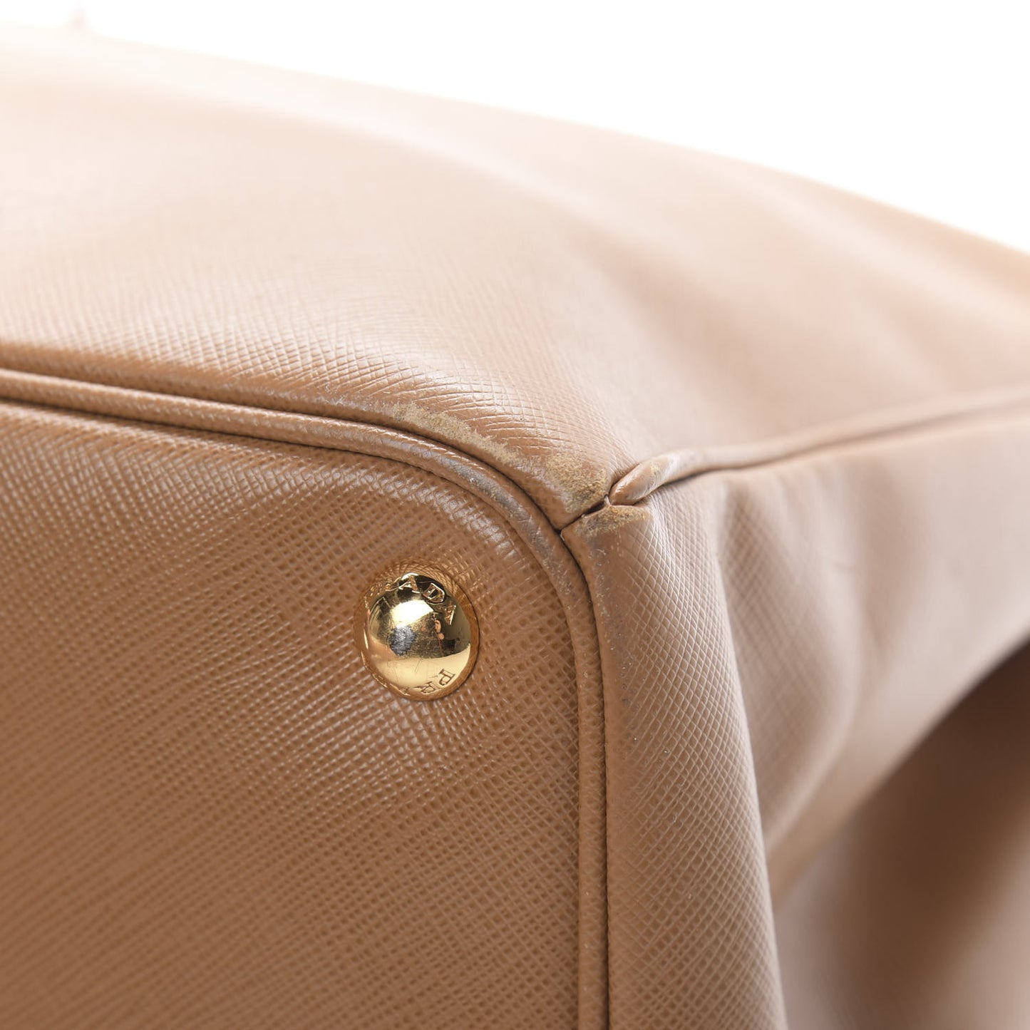 Saffiano Large Galleria Double Zip Tote Caramel